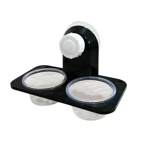 Dual Reptile Food and Water Bowl with Suction Cup Detachable Feeder for Lizards - Suction Cup