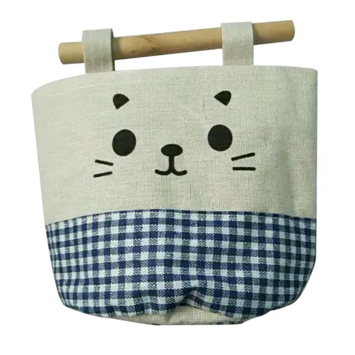 Cotton and linen single pocket storage hanging bag wall hanging storage bag behind wardrobe door fabric miscellaneous storage bag