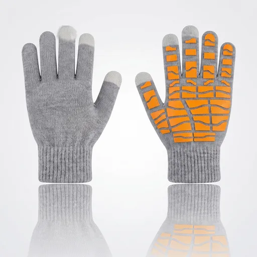 Big Texture Non‑Slip Touch‑Compatible Gloves Reliable Grip for Riding Hiking Motorcycle Outdoor Activity 2 Pcs Light Grey One Size for Christmas Gifting