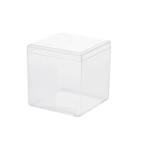 20pcs Transparent Biscuit Box Plastic Cake Box Pastry Dessert Storage Container - 7.5x7.5CM