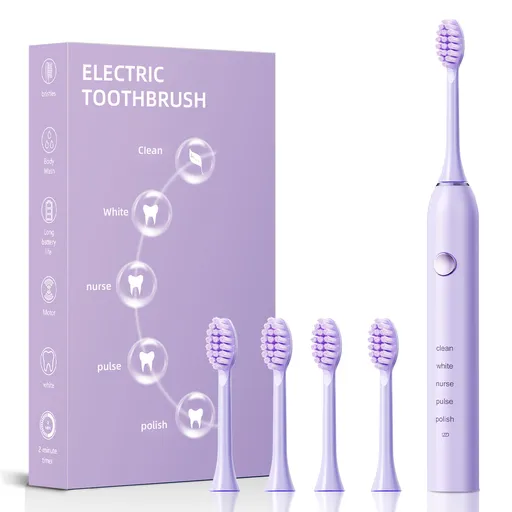 Electric Toothbrush Sonic Technology 5 Cleaning Modes Purple