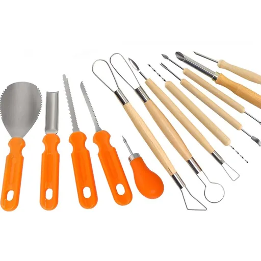 Halloween Pumpkin Carving Kit, 13 Pieces Professional Stainless Steel Pumpkin Carving Tools Kit with Stencils
