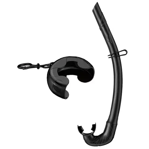 Roll-up Snorkel, Silicone Foldable Snorkel with Compact Storage Case, Freediving and Snorkeling Snorkel, Wet Breathing Tube for Freediving, Diving, and Snorkeling Black