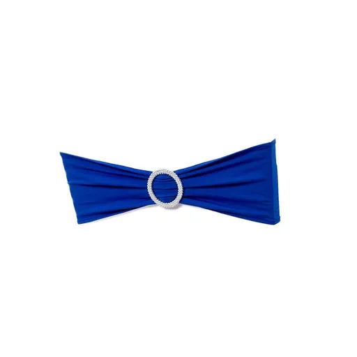 10 PCS Chair Sashes Bows Elastic Chair Bands with Buckle Slider Sashes Bows for Wedding Decorations (Royal Blue)