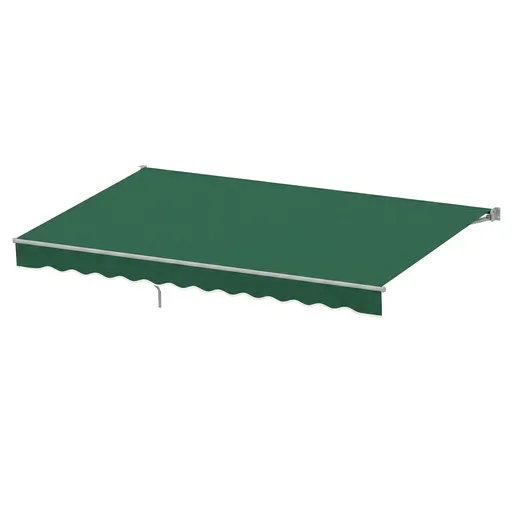 Instahut Retractable Folding Arm Awning Manual Sunshade 5Mx3M Dark Green