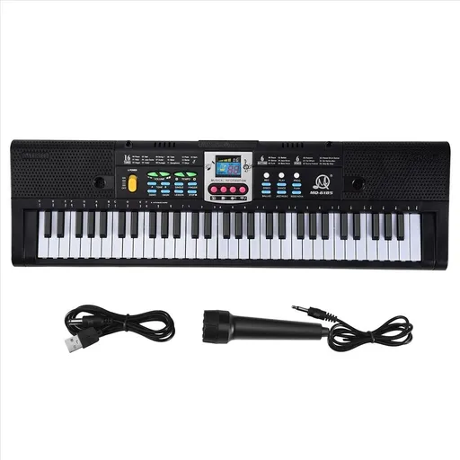 61 Keys Electronic Piano Digital Music Keyboard Musical Instrument Gift with Microphone for Kids Beginners