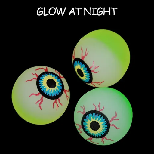 32mm Glow in The Dark Halloween Bouncy Balls Scary Eye Balls Halloween Party Supplies 10 Pieces (Random Color)