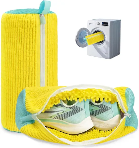 Shoe Washer Bag Laundry Shoe Bag for Washer & Dryer, Reusable 2 Pack Sneaker Cleaning Bag, 360° Deep Cleaning Machine for All Shoe Types with Self-Locking Zipper