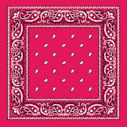 BANDANA Paisley 100% COTTON Head Wrap Durag Bandanna Summer Biker Scarf Mask - Hot Pink