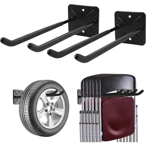Garage Hooks, Wall Mounted Coat Rack, Shed Organizer, Heavy Duty Tool Organizer, Garage Storage Utility Hooks For (2