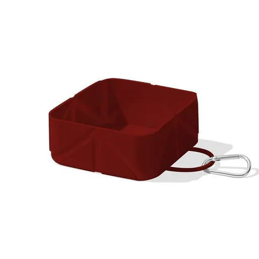 Travel‑Friendly Foldable Silicone Pet Bowl, Dog Cat Outdoor Water Feeding Dish, Christmas & Halloween Pet Holiday Gift, Space‑Saving Camping Pet Accessory, 500ml, Wine Red