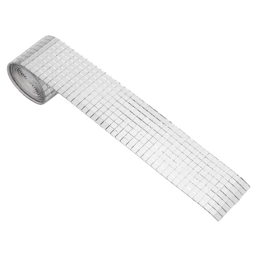 Mosaic Square Glass Sticker Self Adhesive 100x4cm Silver 1600Pcs