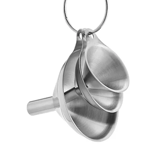 3PCS Kitchen Tools Stackable Multi Function Stainless Steel Funnel Filter Transferring Liquid Wine Funnel Easy Cleaning Funnel