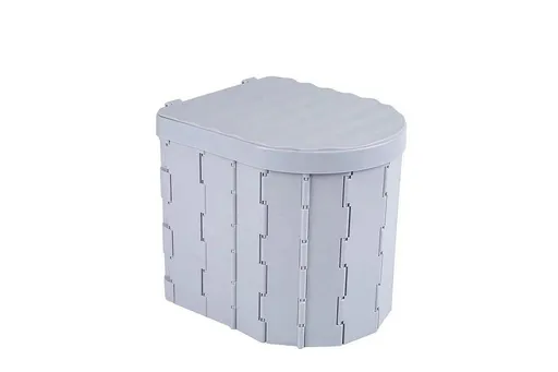 Portable Camping Toilet Folding Toilet for Adults with Lid -Gray