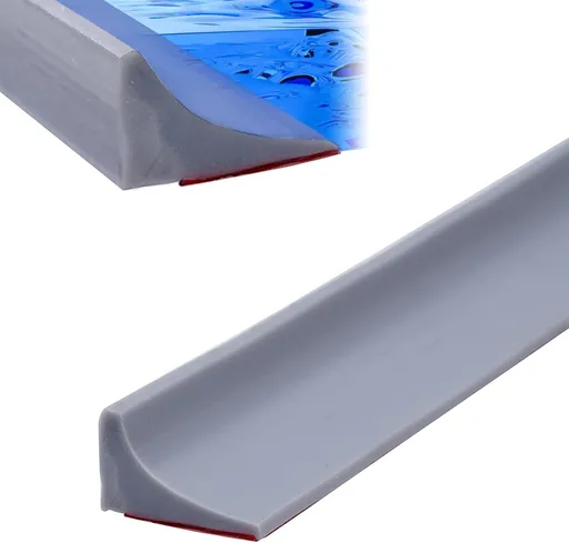 200*2*1.2 cm - Water-repellent strip - shower threshold - bendable waterproof strip - shower seal - kitchen accessories - bathroom accessories - for glass walls, shower floors, kitchen countertops - grey