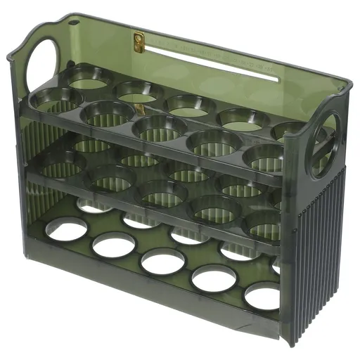 Green Plastic 3 Layers Egg Holder for Fridge Door Refrigerator Storage Rack