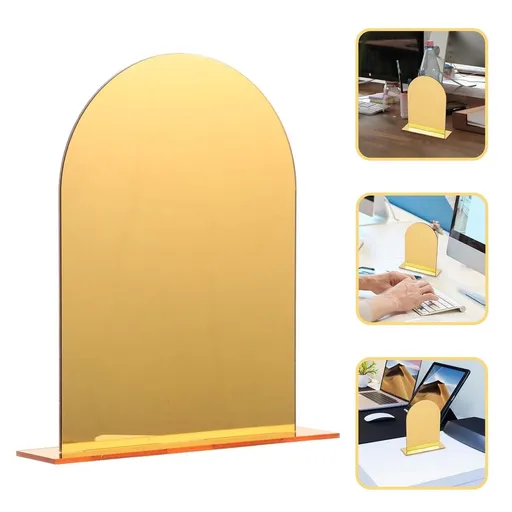 Acrylic Bookends Orange Decorative Book End Strong for Home Office 2Pcs
