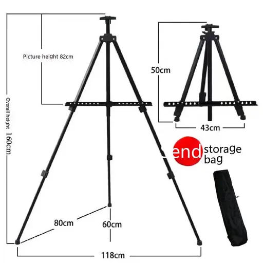 Folding Easel Portable Artist Tripod Black Aluminum Display Small Easel Picture Stand Tripod Painting Shelf Mini Small Display