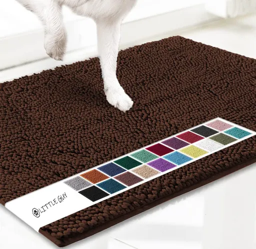 Coffee color 50×80 cm Extra-Thick Chenille Floor Mat for Bathrooms and Pet Use – High-Density Absorbent, Non-Slip, Machine-Washable Rug for Dogs and Humans