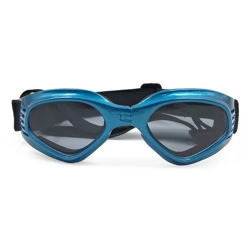 Foldable Pet Sunglasses for Small Dogs and Cats with UV Protection and Windproof Lens, Adjustable Elastic Strap Eye Wear for Car Rides, Outdoor Walks, Bike Rides and Photo Shoots (Blue)