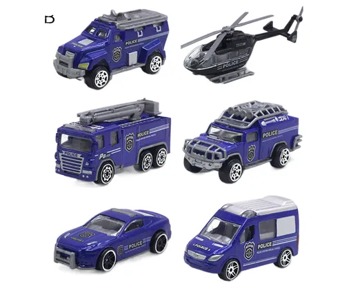 6Pcs Engineering Vehicle Simulate Gifts 1/58 Scale Boy and Girls Interactive Play Pull Back Car for School