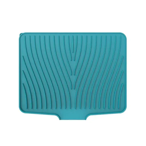 Silicone Dish Drying Mat Heat Resistant Draining Slope Pad for Kitchen Counter - Green