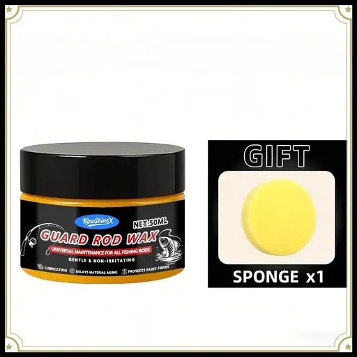 fishing rod guard wax, fishing rod maintenance, beeswax oil for fishing rods, sea rod maintenance, lure rod maintenance, rod protection, antioxidant rod wax, crack-resistant rod wax, corrosion-resistant rod wax, fishing gear care Australia - Yellow -