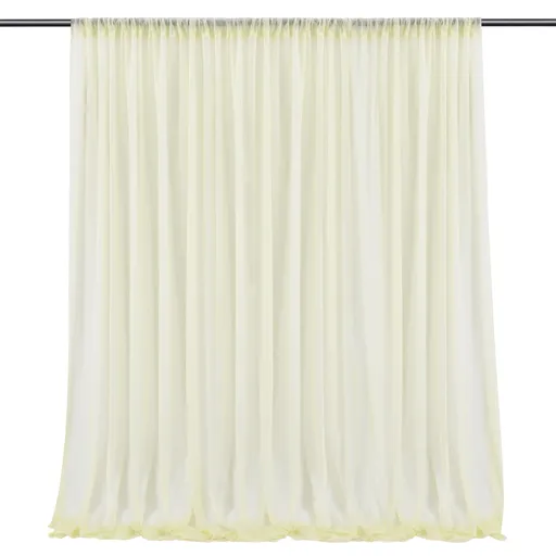 Backdrop Curtain Beige 1.5x2.5m Yarn Durable Backdrop Drape for Wedding Party Photo