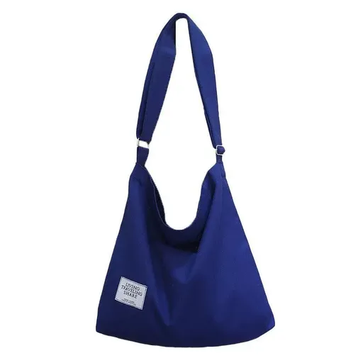 Womens Large Canvas Handbag Ladies Travel Messenger Shoulder Bag Hobo Tote Purse - Dark Blue