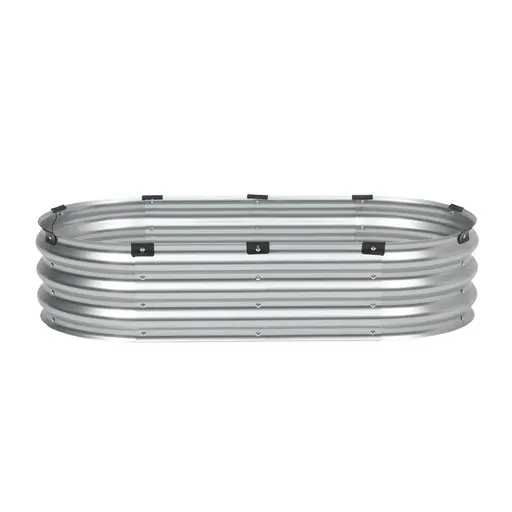 Metal Raised Garden Bed 4x2x1 ft Outdoor Galvanized Planter Box Silver