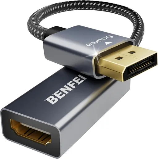 BENFEI 4K DisplayPort to HDMI Adapter, (2K 60Hz, 1080p 120Hz) Uni-Directional Display Port to HDMI Monitor Converter
