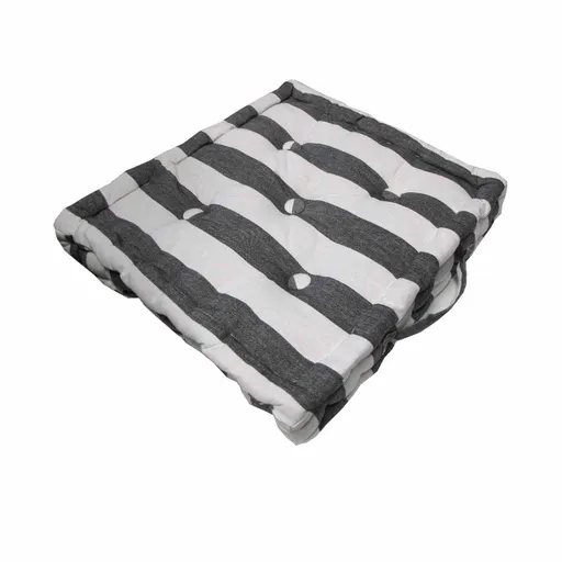Rans Boxed Stripe Chair Cushion Pad 40 x 40 + 7 cm Black