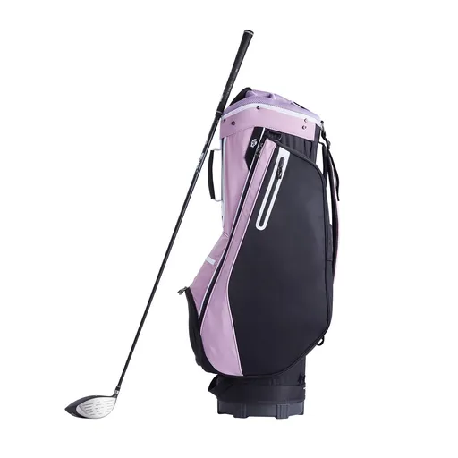 Golf Cart Bag with 14 Way Organizer Divider Top, 36” Multiple Pockets Premium Cart Bag, Durable Golf Bags with Handles & Dust Cover & Detachable Strap for Men & Women, Black Purple