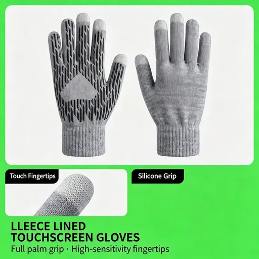 Heart‑Print Non‑Slip Touch‑Screen Outdoor Sport Gloves Trendy Grip for Cycling Hiking Motorbike Tour Activity 2 Pcs Light Grey One Size Ideal Christmas Gift