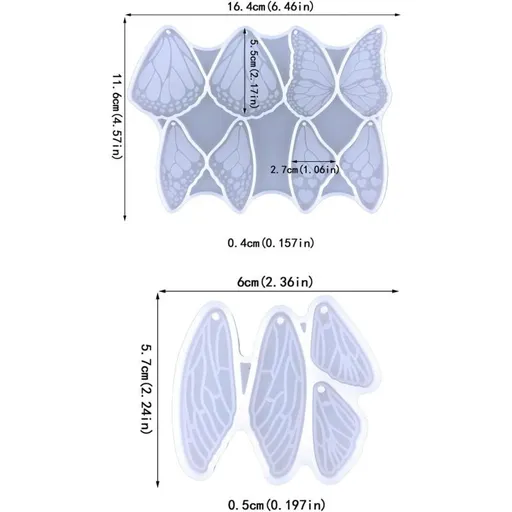 Butterfly-Wing Silicone Pendant Resin Molds with Hangings Hole for Earrings Resin molds Resin molds Studs Earring Resin molds