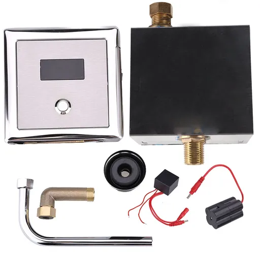 Wall Mount Lavatory Automatic Sensing Urinal Flush Valve Bath Toilet Faucet Taps