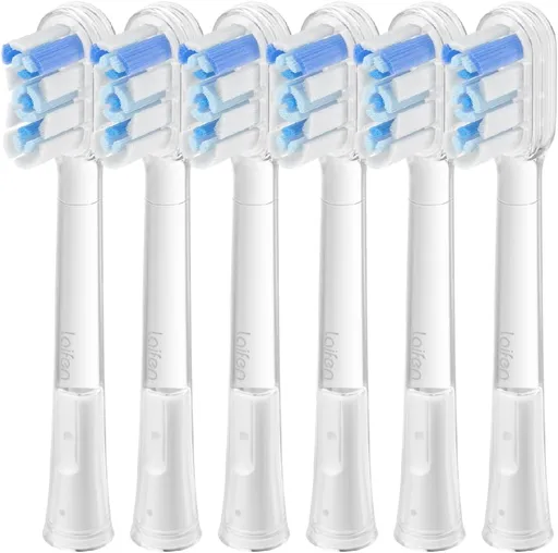 Cushioned Toothbrush Heads 6 Pack, New 2025 Version Replacement Heads Compatible with Wave/Wave Special Electric Toothbrush (Super-Clean)