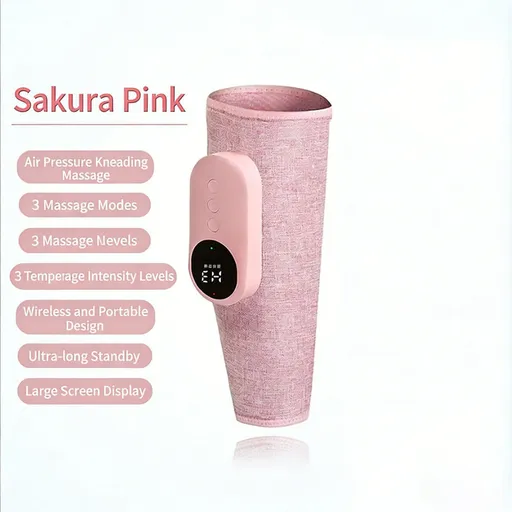 Leg massager - Calf massager - Leg massager for blood circulation - Cordless massage - Air compression - Relieves leg pain - Adjustable intensity (pink)