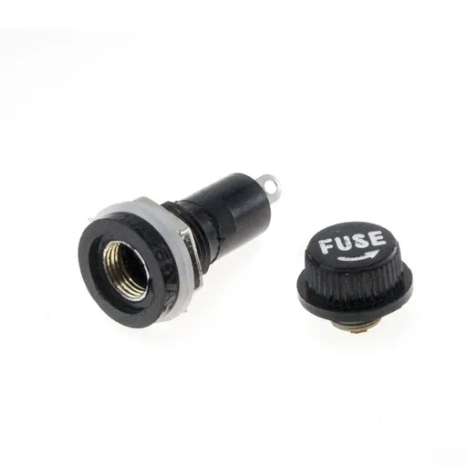 2pcs AC 10A 250V 5mm x 20mm Black Electrical Panel Mounted Screw Cap Fuse Holder Panel Mount Fuse Holder
