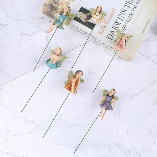 Fairy Garden Accessories Outdoor Indoor, 6pcs Miniature Fairies Figurines for Pot Plants and Mini Garden Lawn Decorations
