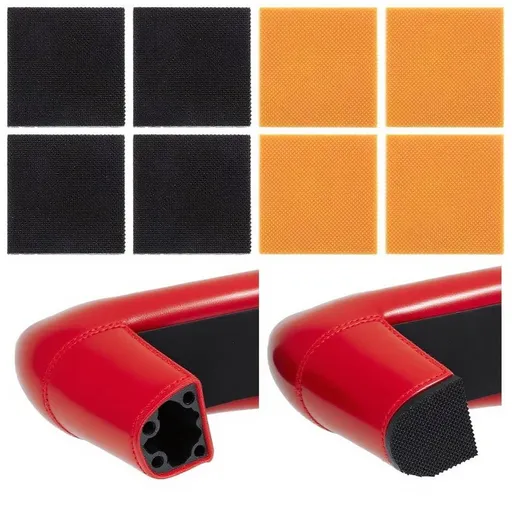 4 Pairs High Heels Patch, Square Sole Repair Tips Stickers, Anti Heel Caps Highing Heel Tread Pad Non Slip, Shoe Heel Pad for Women's Boots and High Heels(Blak & Yellow)
