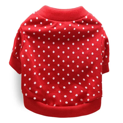 DROOLING DOG Pet Dog Cat Clothes Cotton T Shirt Red (dot) XS Size: XS; Neck (cm): 20-24; Bust (cm): 28-32; Back length (cm): 18-20; Recommended pet weight (kg): 1.5 - 2.5