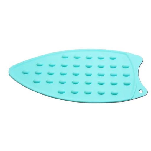 Silicone Anti-Slip Iron Rest Pad for Ironing Board Hot Heat Resistant Steam Compact Mat Blue Green, Teal
