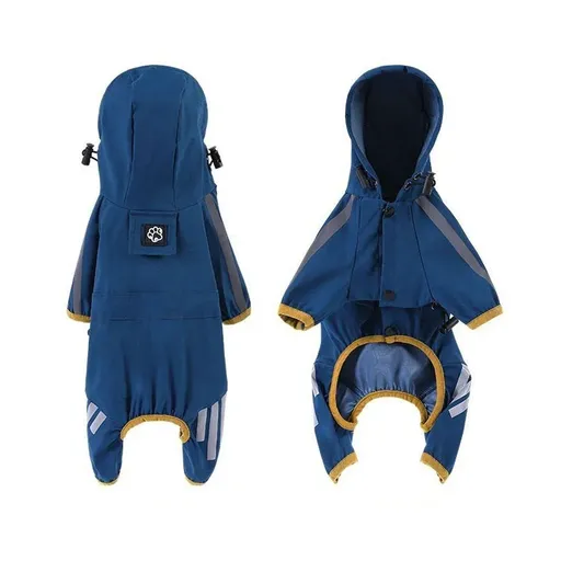 Waterproof Four Corner Pet Raincoats In Large Medium And Small Sizes Are Suitable For Dogs - Blue - XXL