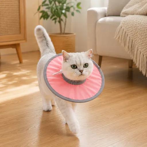 Pure Pink Soft Waterproof Elizabethan Collar for Cats & Dogs M Size - Adjustable Anti-Licking Recovery Cone After Surgery Soft Waterproof Elizabethan Collar for Cats & Dogs M Size - Adjustable Anti-Licking Recovery Cone After Surgery