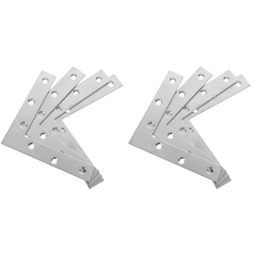 Silver Stainless Steel L Bracket for Furniture Use, Flat Corner Brace, Durable and Sturdy