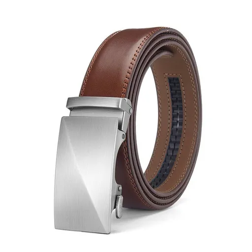 Men's Ratchet Dress Belt with Pin Buckle Casual Style-Brown