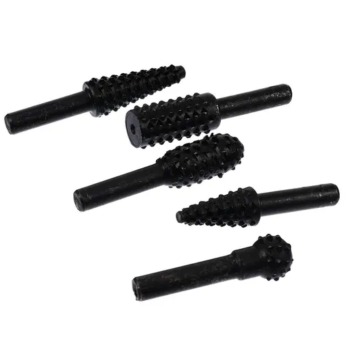 Electric Rotary Wood File Set for Drill - Steel, Black, for Grinding, Carving, Welding