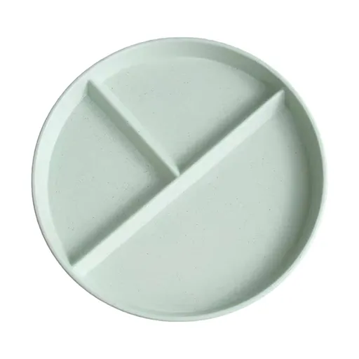 Wheat Straw Divided Dinner Plate, Reusable Microwave and Dishwasher Safe Meal Tray for Adults and Children, Light Green