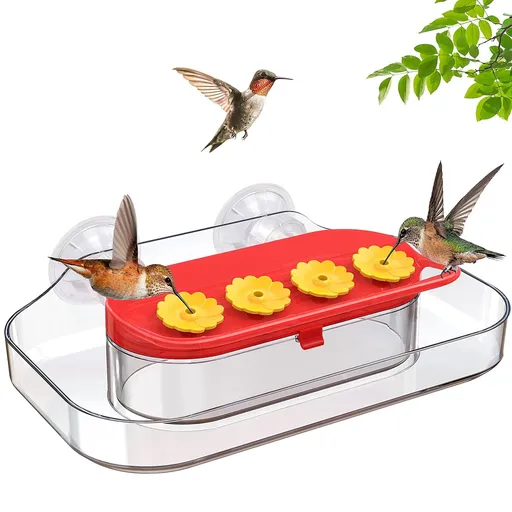 Hummingbird Feeder Window, Window Hummingbird Feeders for Outside, Suction Cup Hummingbird Feeder, Plastic Humming Bird